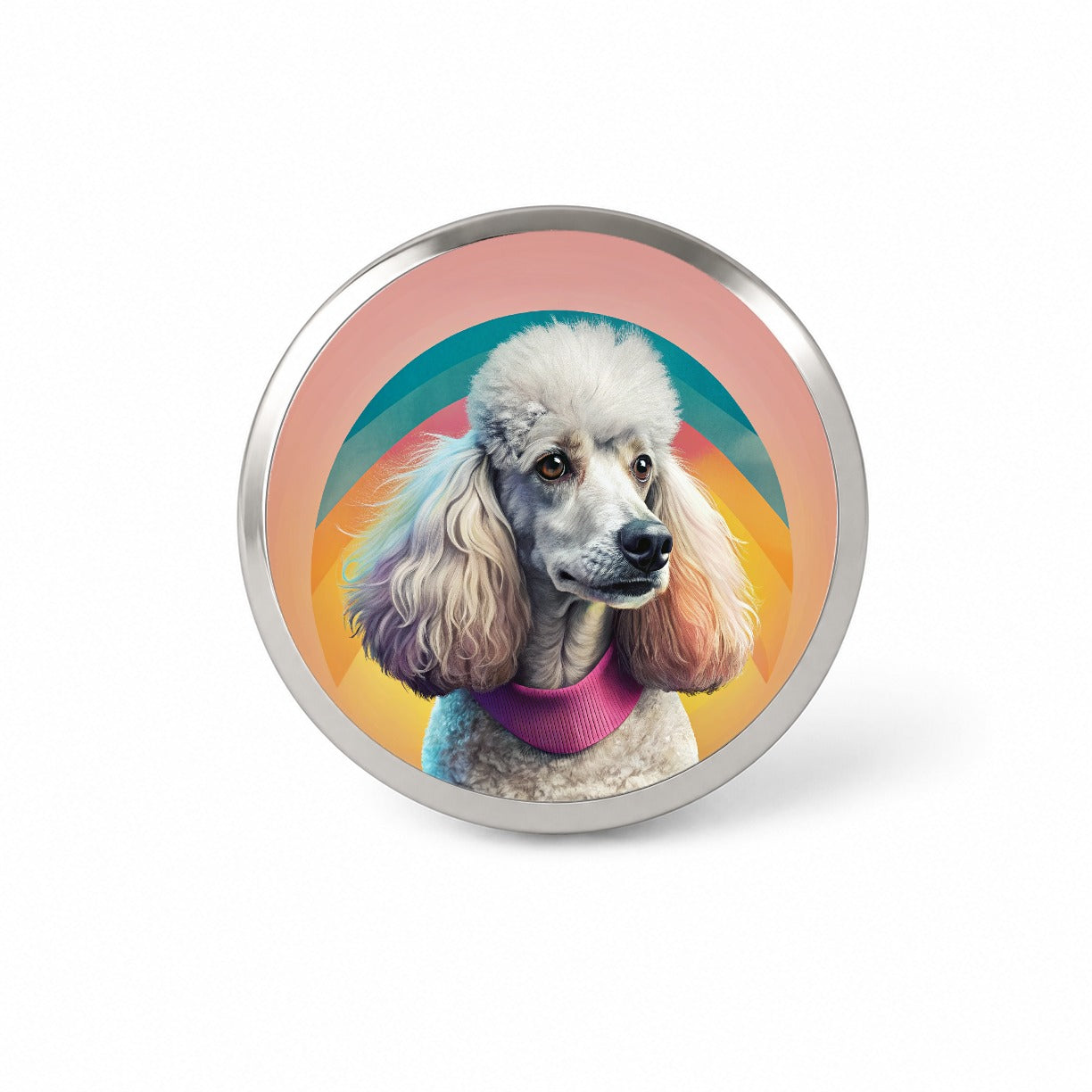 Poodle Dog Contemporary Art Novelty Hat Backpack Lapel Pin