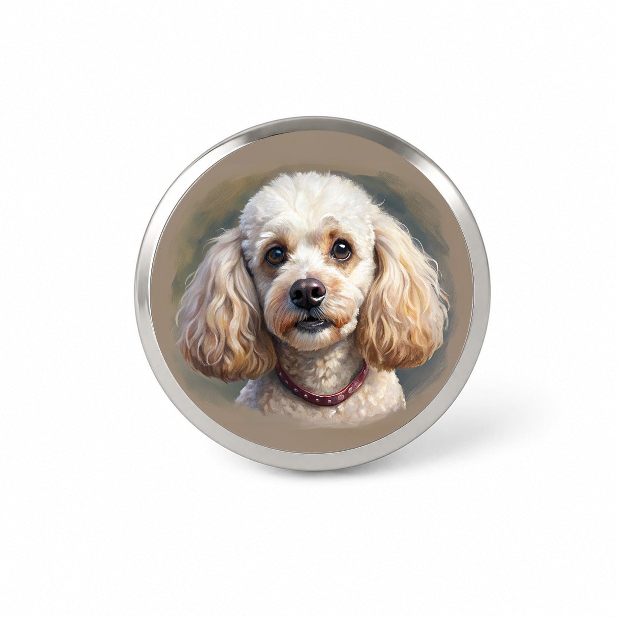 Poodle Dog Illustration Novelty Hat Backpack Lapel Pin
