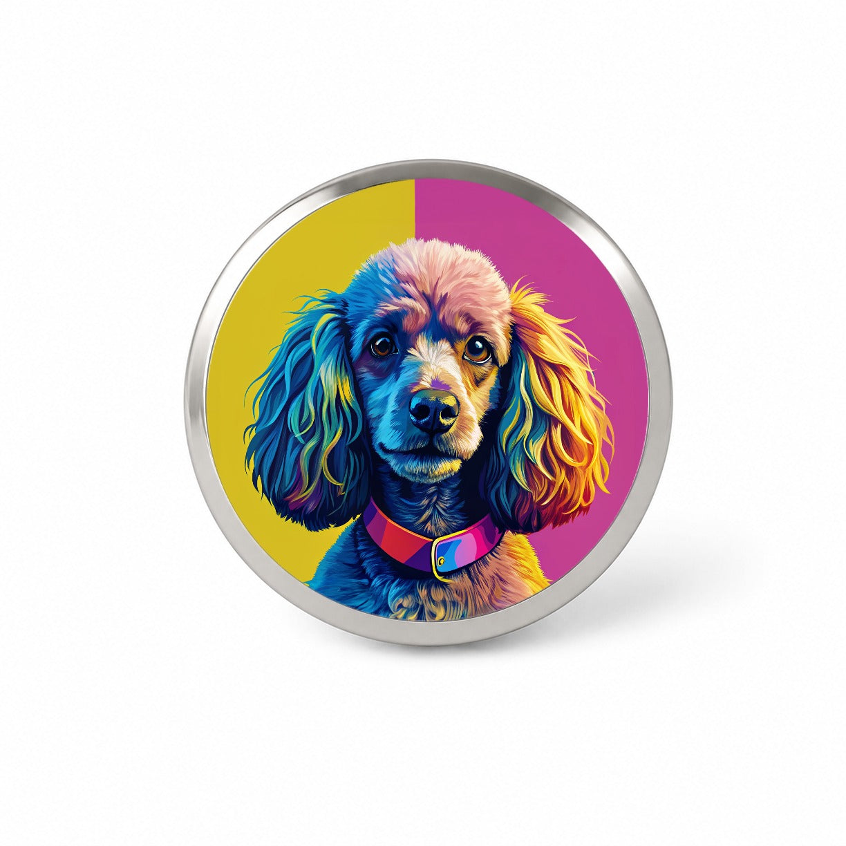 Poodle Dog Pop Art Novelty Hat Backpack Lapel Pin
