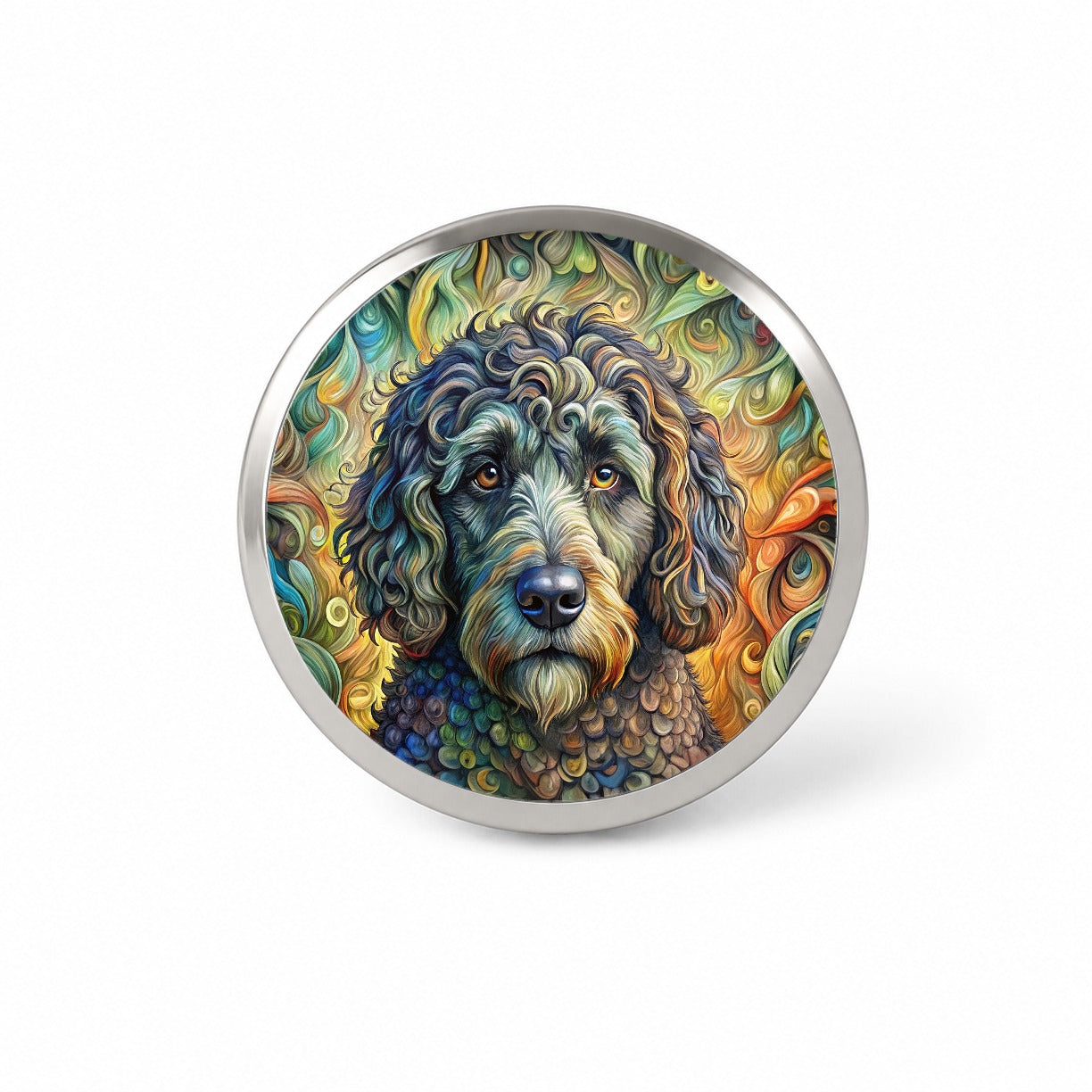 Portuguese Water Dog Abstract Art Novelty Hat Backpack Lapel Pin