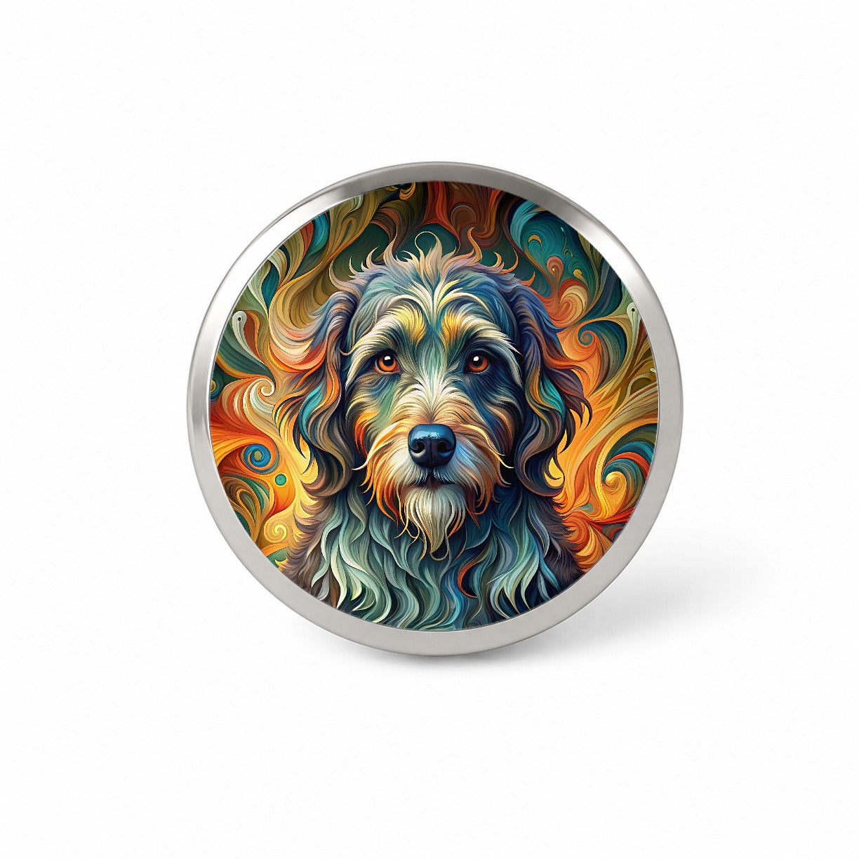 Portuguese Water Dog Abstract Stylized Art Novelty Hat Backpack Lapel Pin