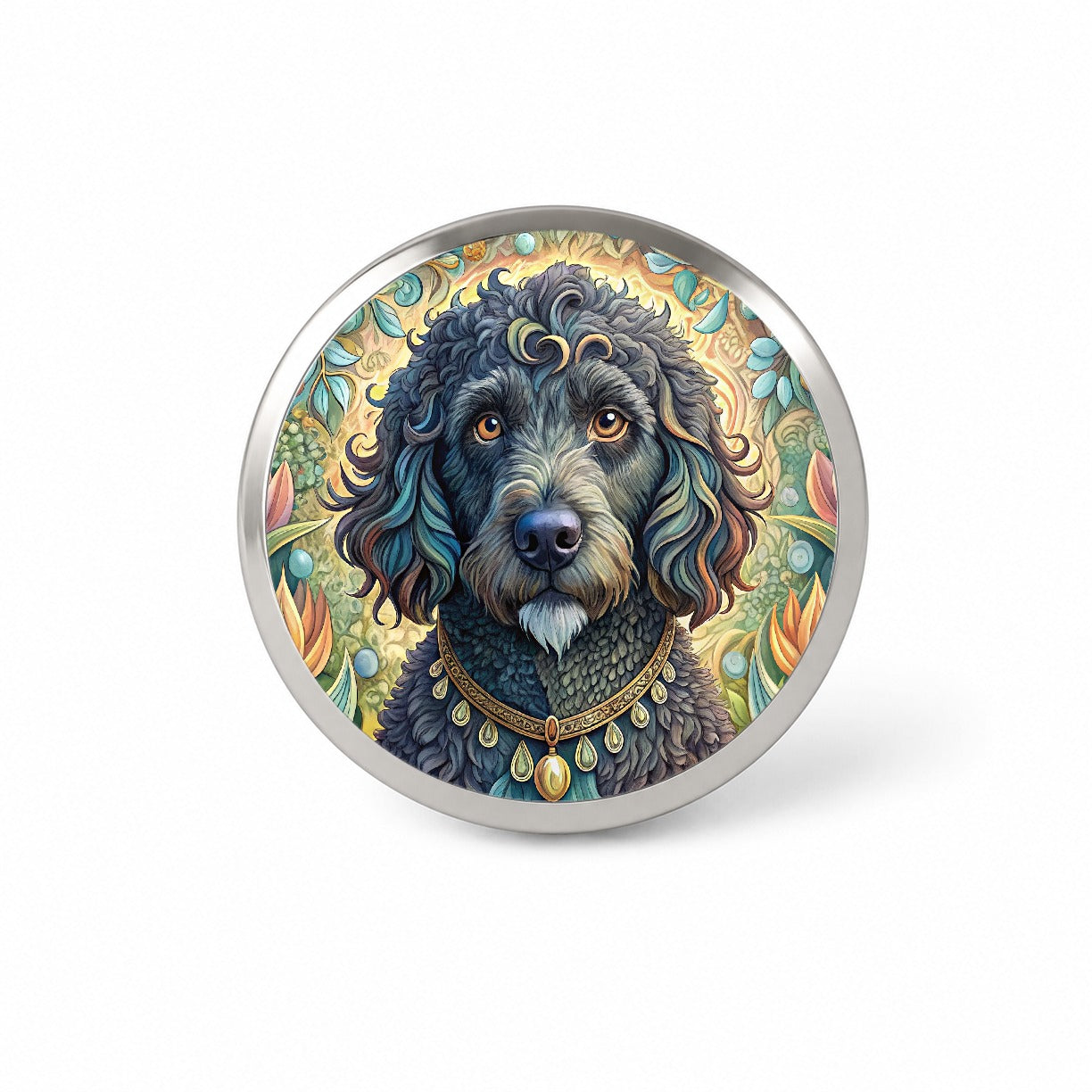 Portuguese Water Dog Art Nouveau Novelty Hat Backpack Lapel Pin