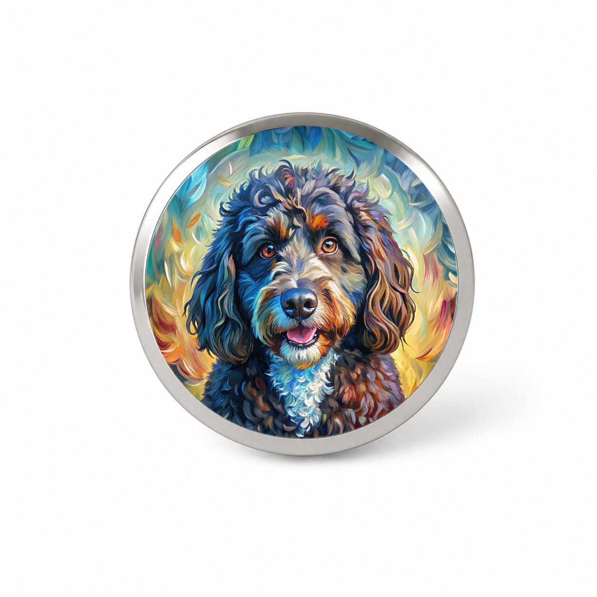 Portuguese Water Dog Expressionism Art Novelty Hat Backpack Lapel Pin