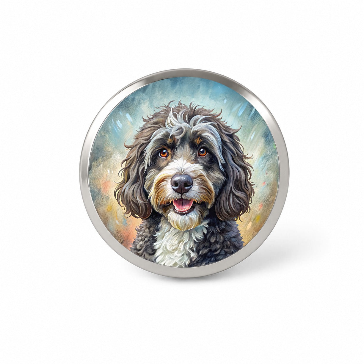 Portuguese Water Dog Illustration Novelty Hat Backpack Lapel Pin