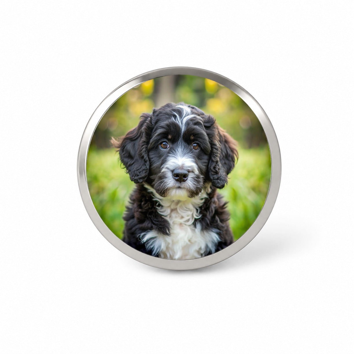 Portuguese Water Dog Puppy Photo Novelty Hat Backpack Lapel Pin