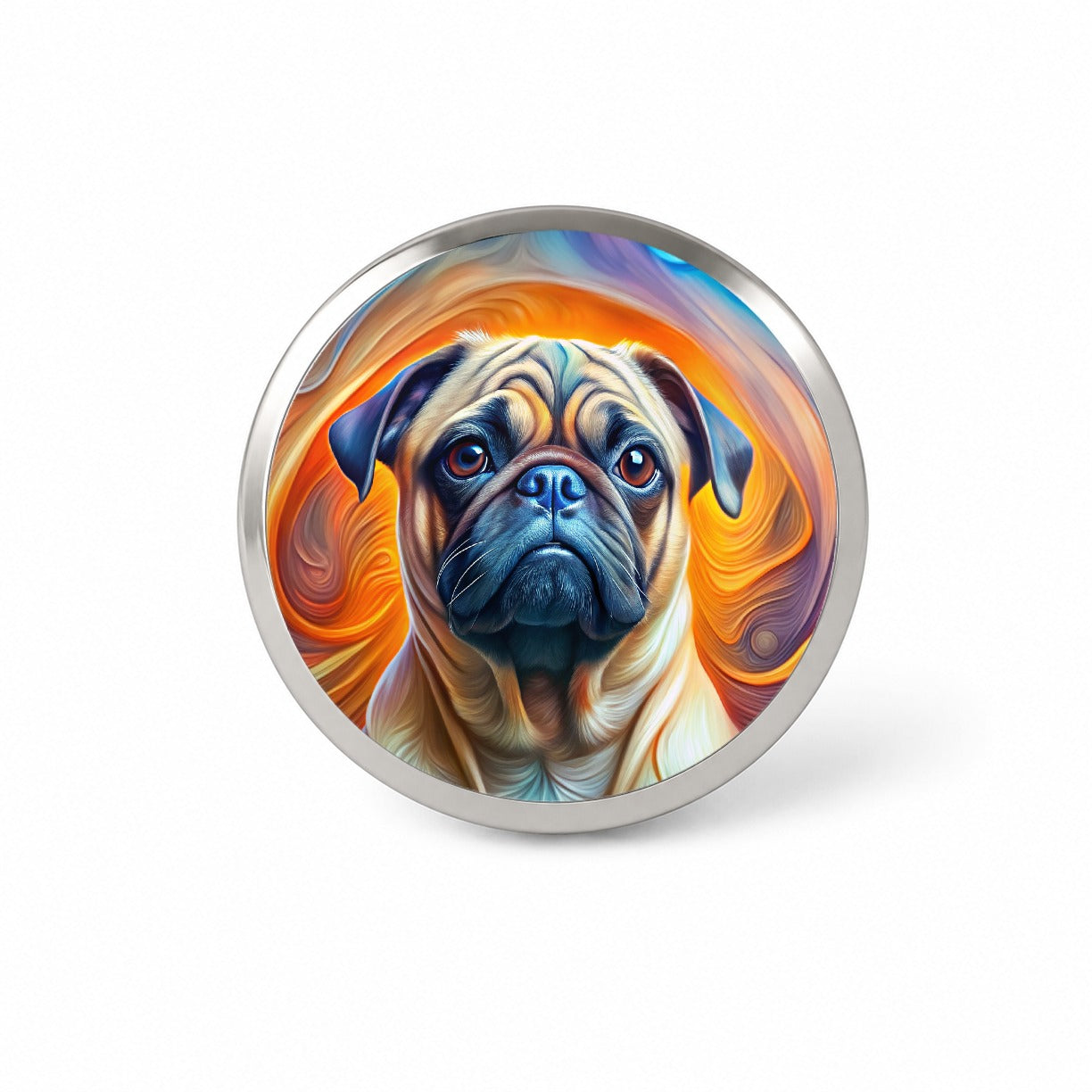 Pug Dog Abstract Art Novelty Hat Backpack Lapel Pin