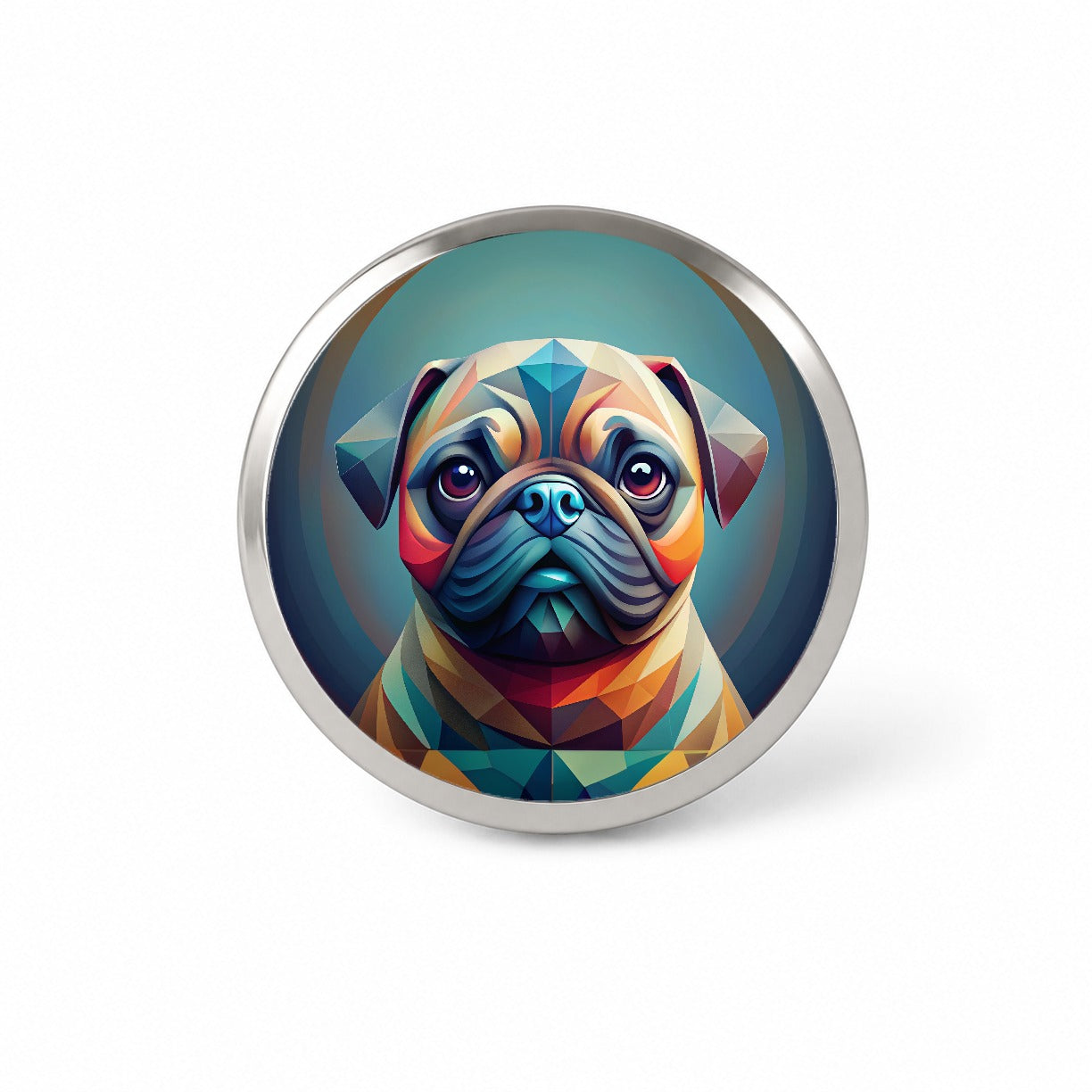 Pug Dog Abstract Stylized Art Novelty Hat Backpack Lapel Pin