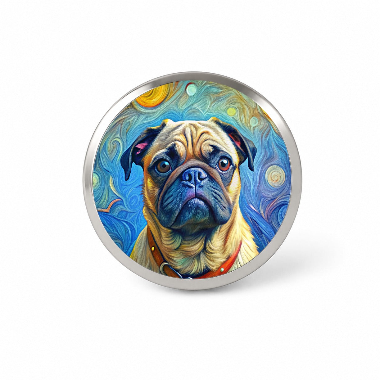 Pug Dog Expressionism Art Novelty Hat Backpack Lapel Pin