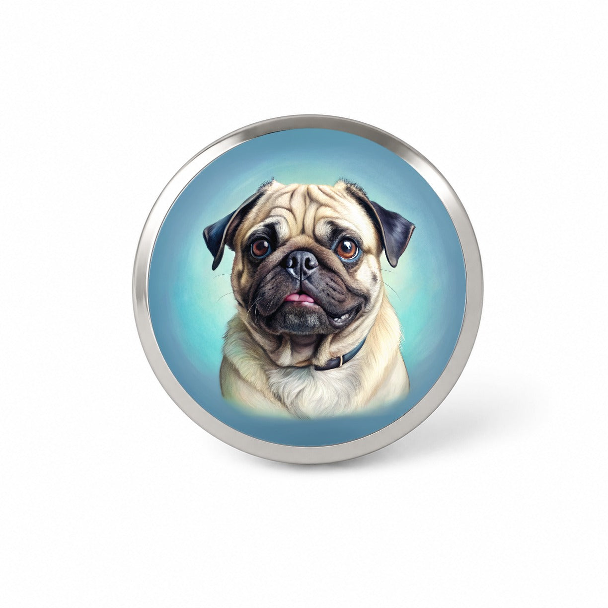 Pug Dog Illustration Novelty Hat Backpack Lapel Pin