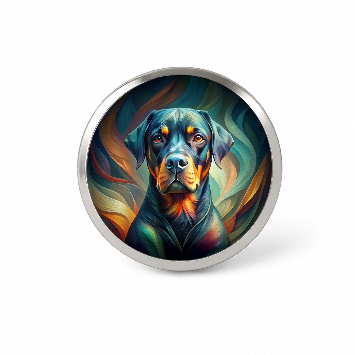Rottweiler Dog Abstract Stylized Art Novelty Hat Backpack Lapel Pin