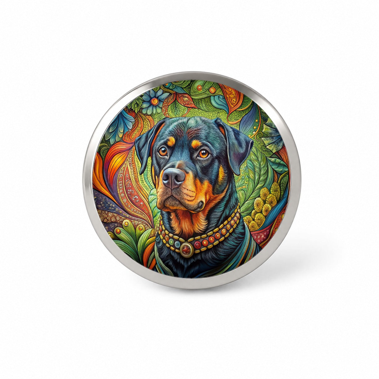 Rottweiler Dog Bohemian Art Novelty Hat Backpack Lapel Pin