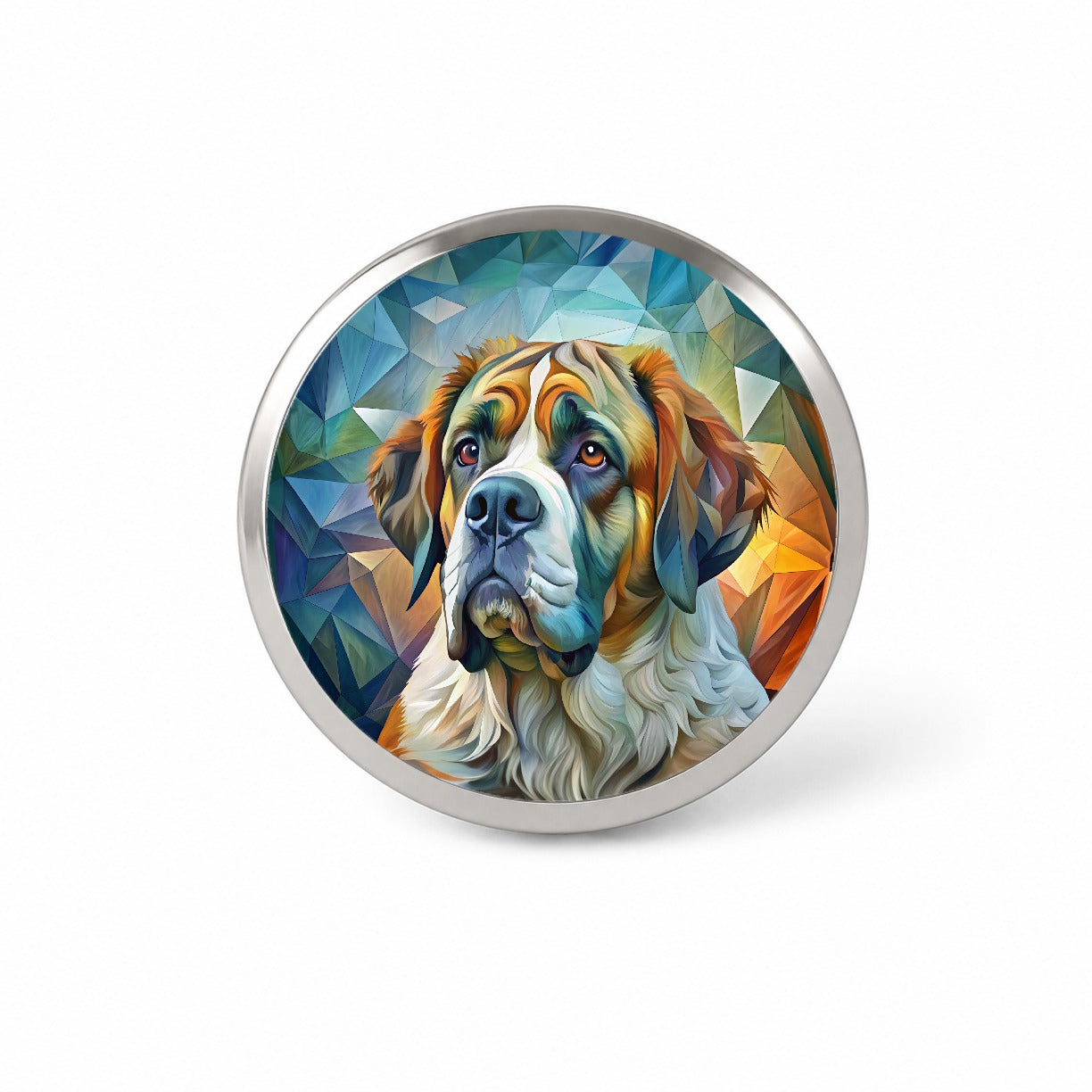 Saint Bernard Dog Abstract Art Novelty Hat Backpack Lapel Pin