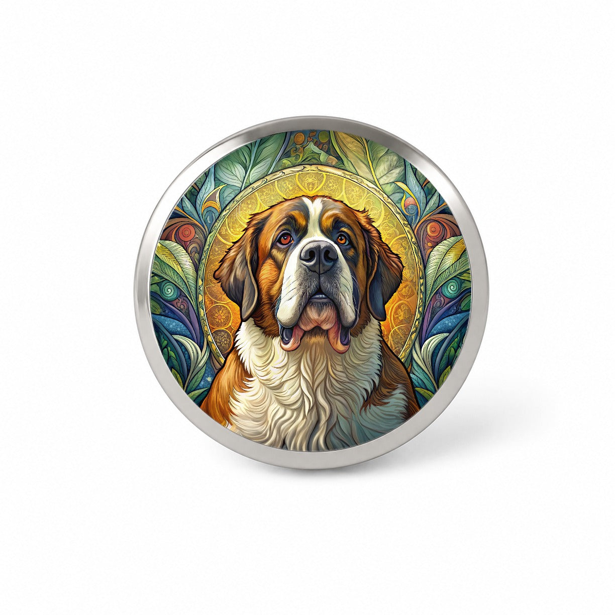 Saint Bernard Dog Art Nouveau Novelty Hat Backpack Lapel Pin
