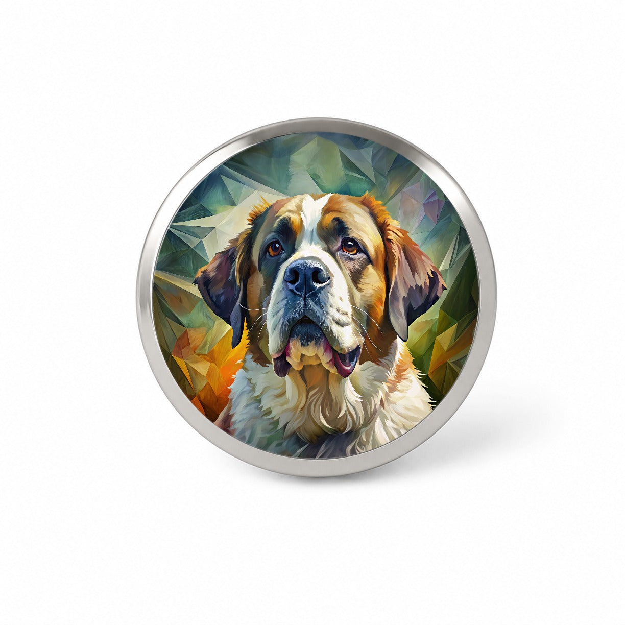 Saint Bernard Dog Contemporary Art Novelty Hat Backpack Lapel Pin