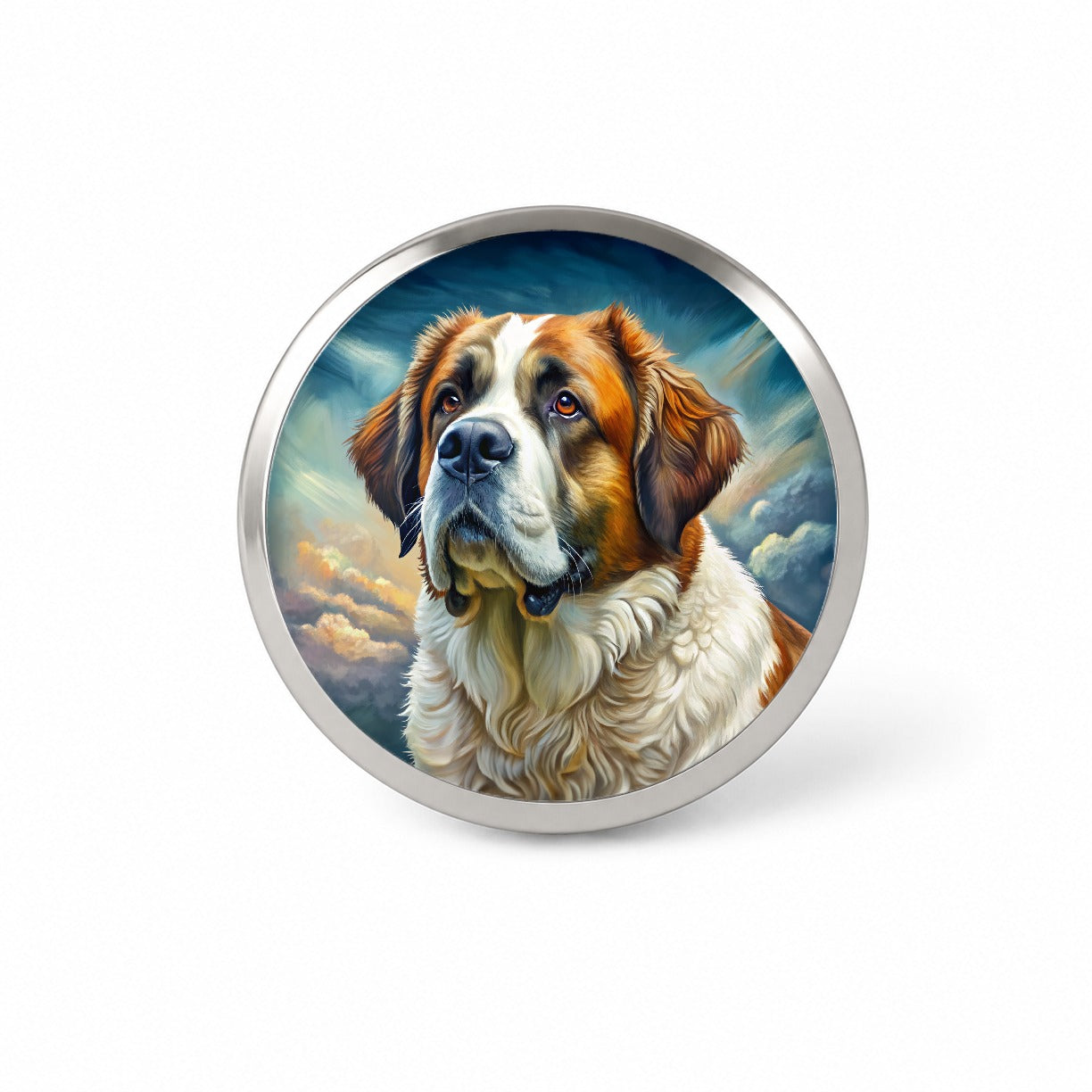 Saint Bernard Dog Illustration Novelty Hat Backpack Lapel Pin