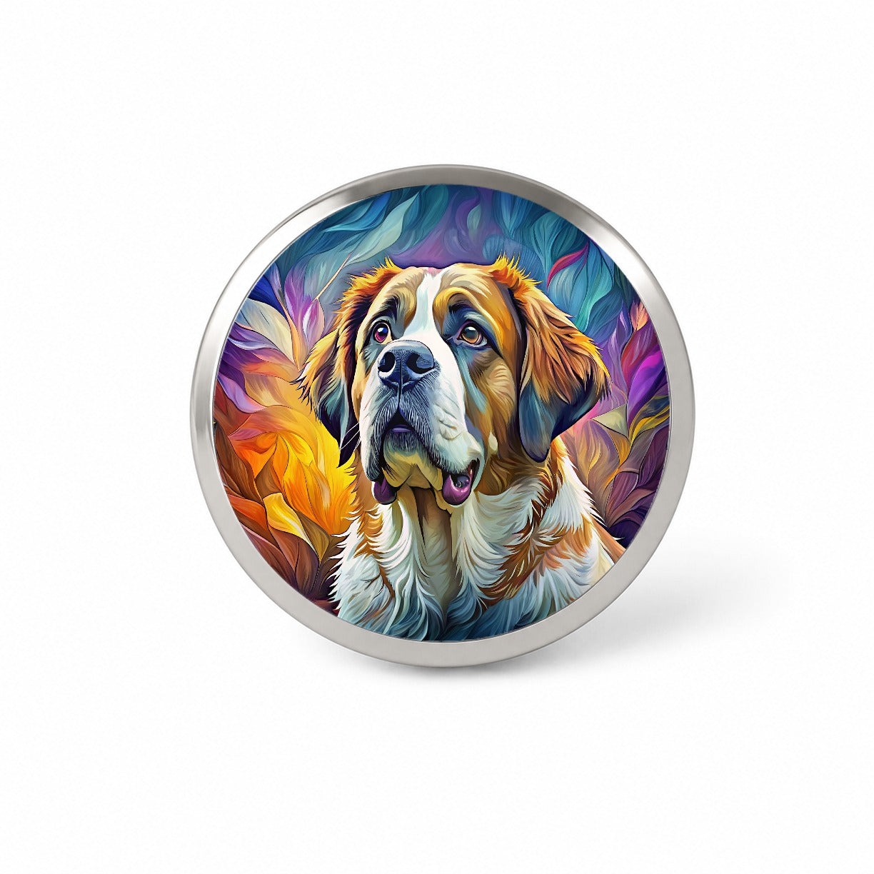 Saint Bernard Dog Pop Art Novelty Hat Backpack Lapel Pin