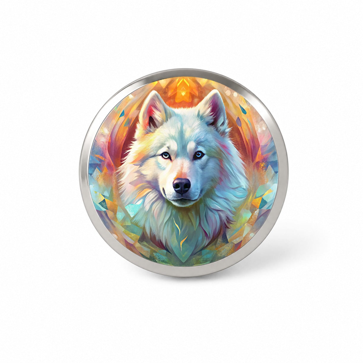 Samoyed Dog Abstract Art Novelty Hat Backpack Lapel Pin