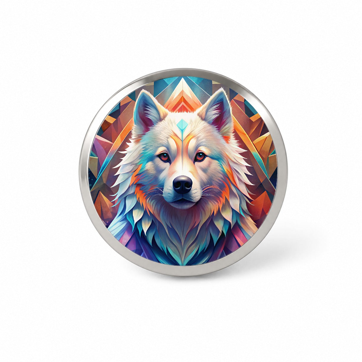 Samoyed Dog Abstract Stylized Art Novelty Hat Backpack Lapel Pin
