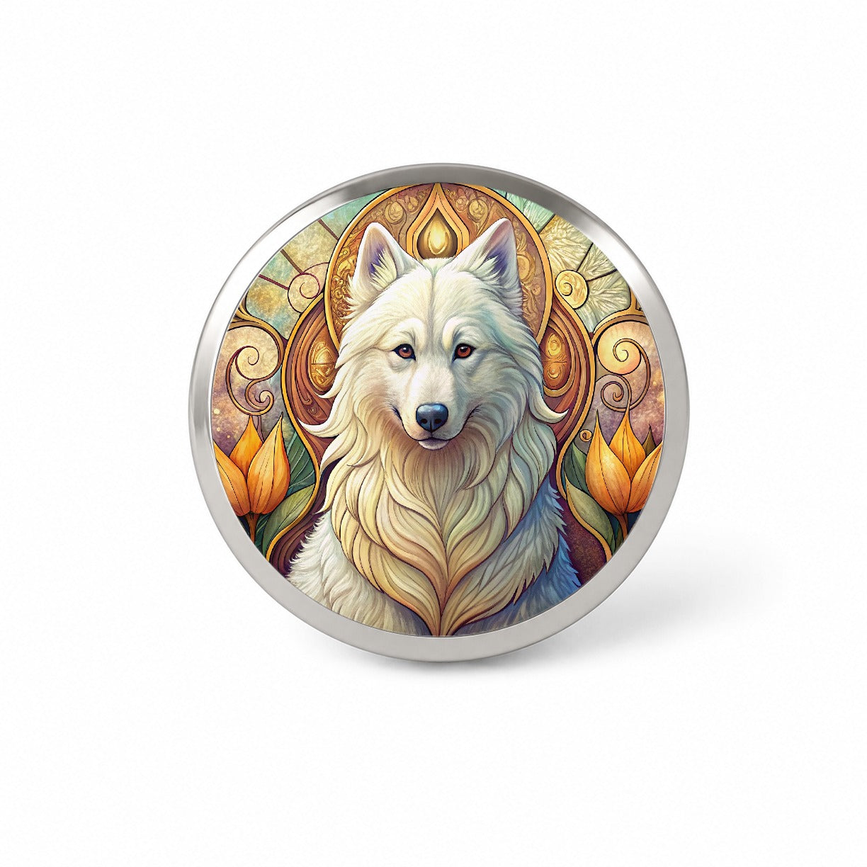 Samoyed Dog Art Nouveau Novelty Hat Backpack Lapel Pin