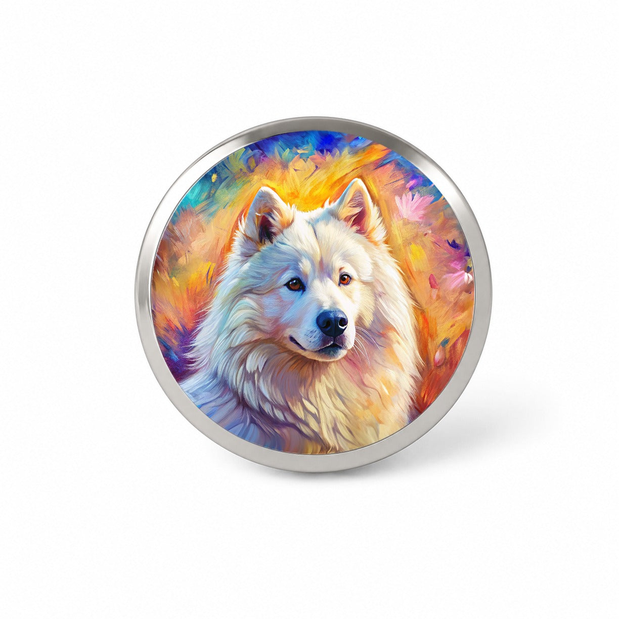 Samoyed Dog Expressionism Art Novelty Hat Backpack Lapel Pin