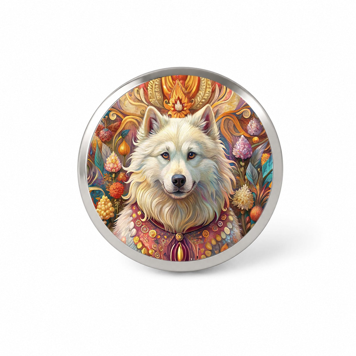 Samoyed Dog French Bohemian Art Novelty Hat Backpack Lapel Pin