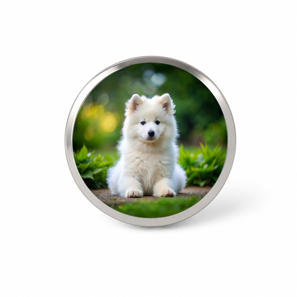 Samoyed Dog Puppy Photo Novelty Hat Backpack Lapel Pin