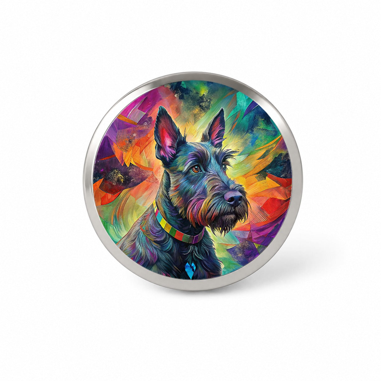 Scottish Terrier Dog Abstract Art Novelty Hat Backpack Lapel Pin