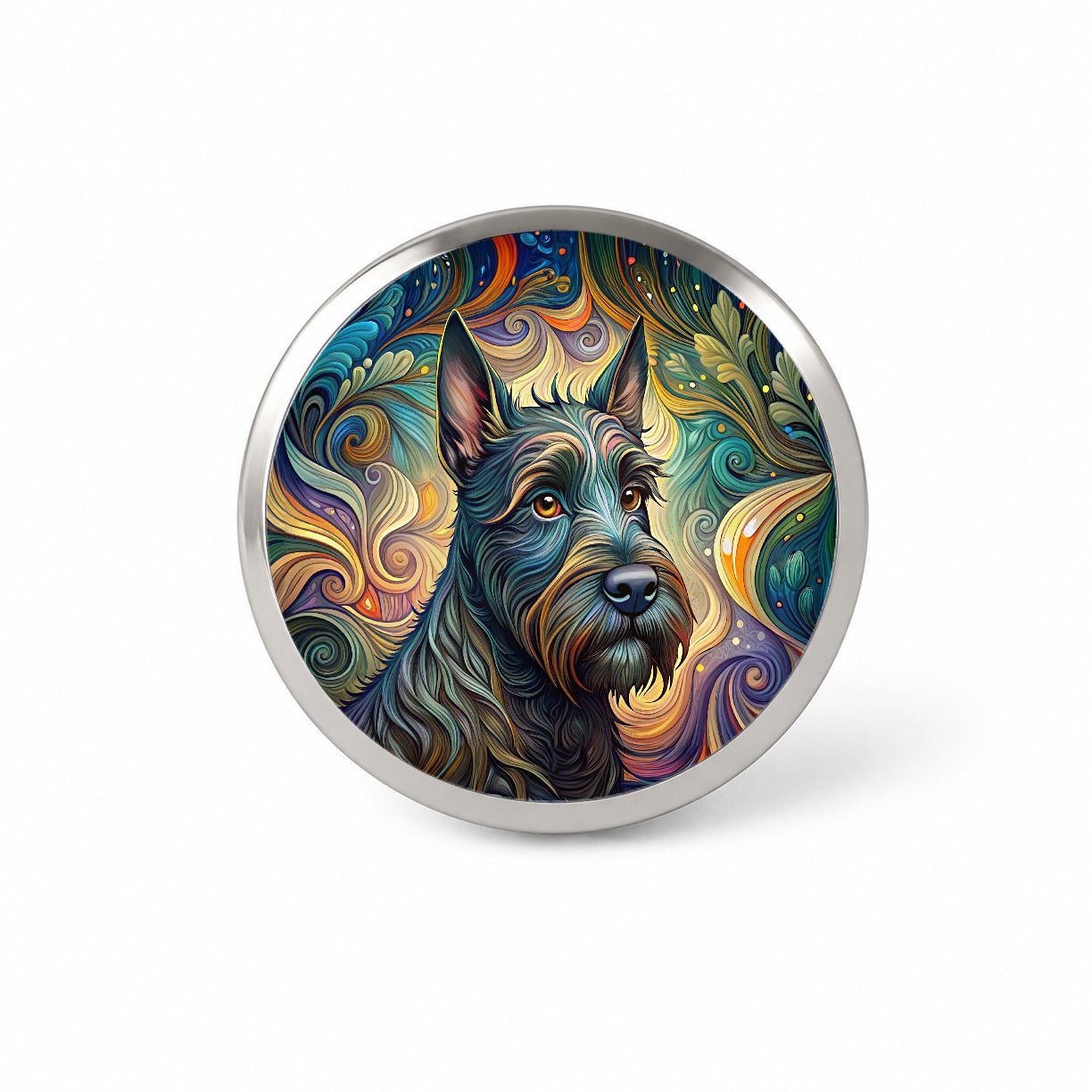Scottish Terrier Dog Art Nouveau Novelty Hat Backpack Lapel Pin