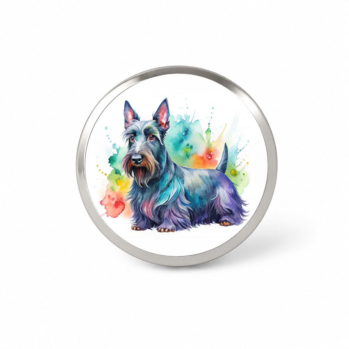 Scottish Terrier Dog Watercolor Style Novelty Hat Backpack Lapel Pin