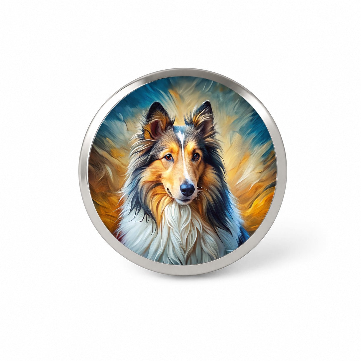 Shetland Sheepdog Sheltie Dog Expressionism Art Novelty Hat Backpack Lapel Pin