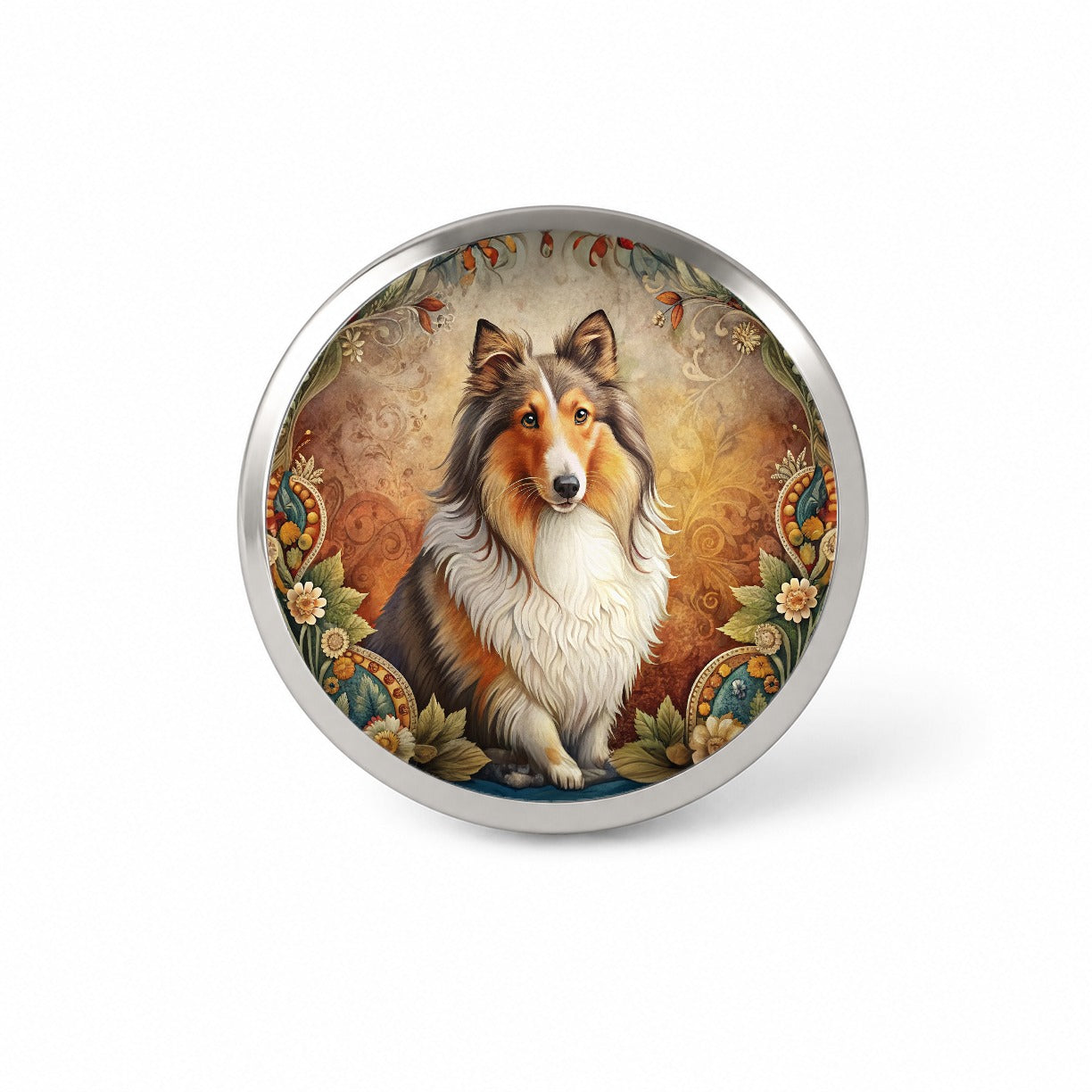 Shetland Sheepdog Sheltie Dog French Bohemian Art Novelty Hat Backpack Lapel Pin