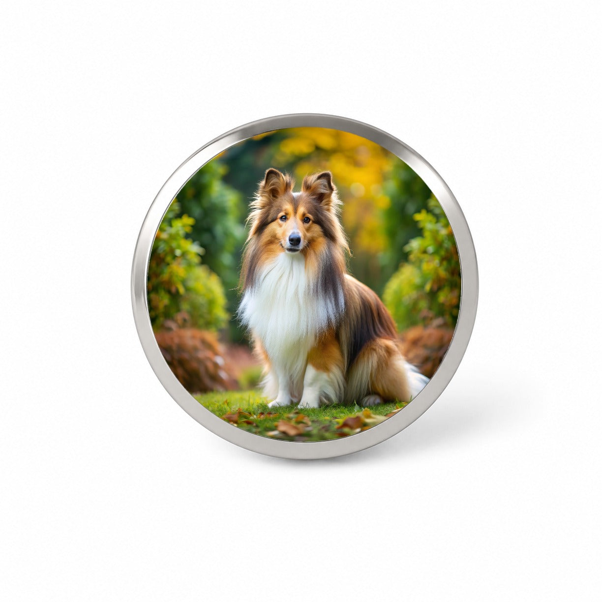 Shetland Sheepdog Sheltie Dog Photo Novelty Hat Backpack Lapel Pin