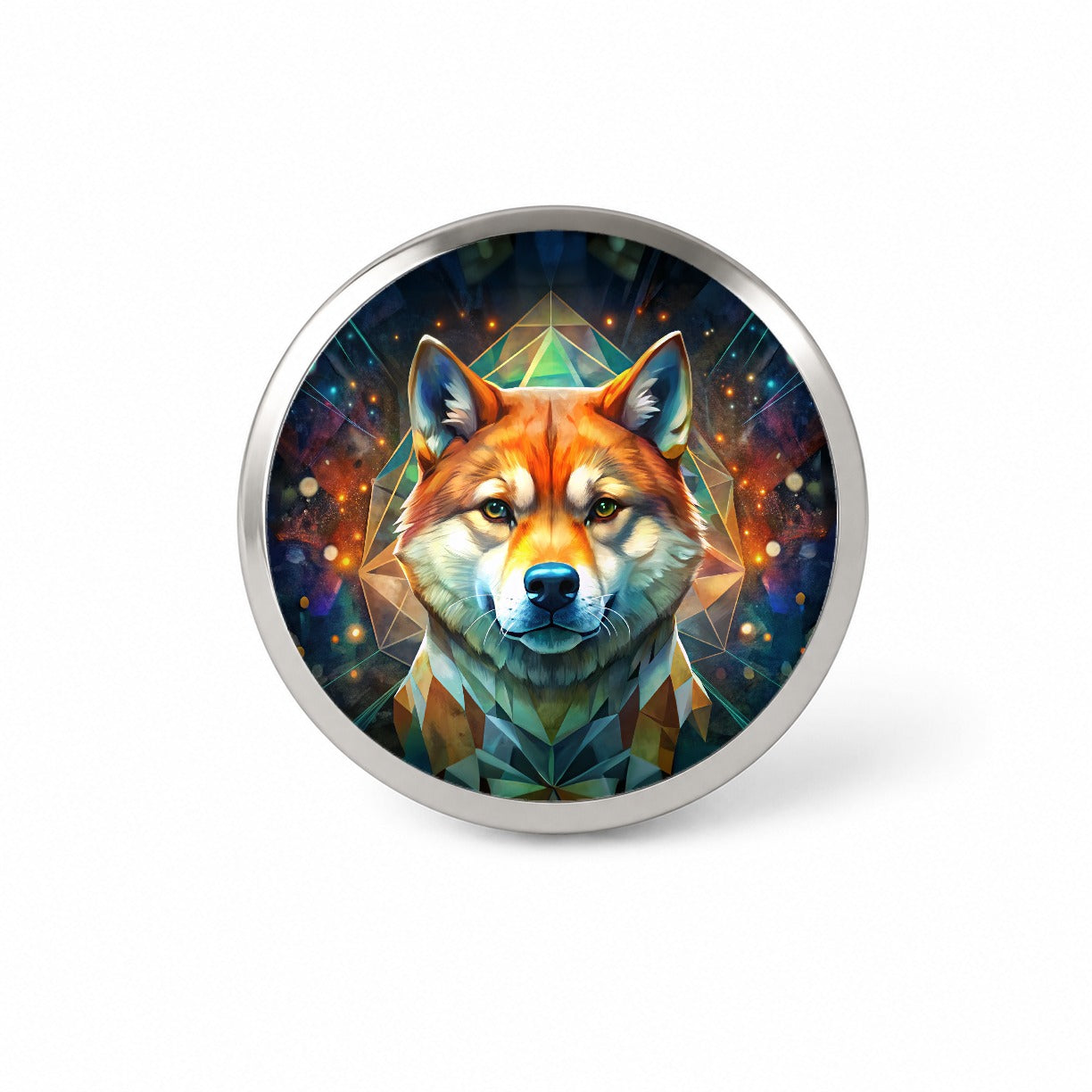 Shiba Inu Dog Abstract Art Novelty Hat Backpack Lapel Pin