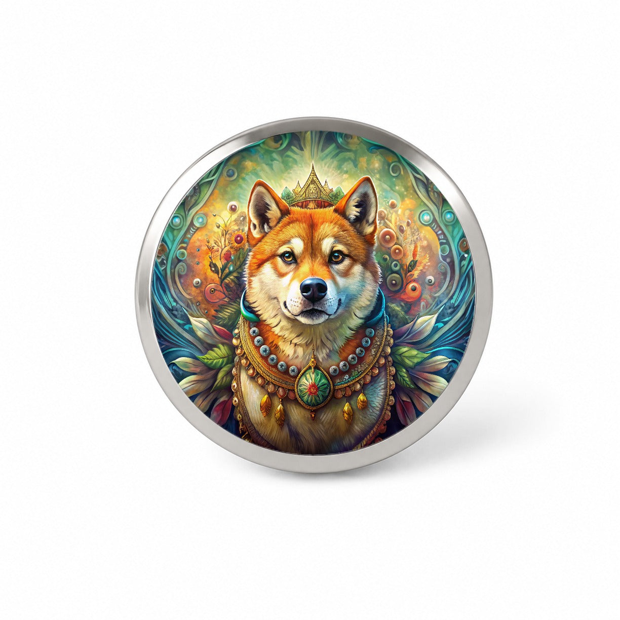Shiba Inu Dog Bohemian Art Novelty Hat Backpack Lapel Pin