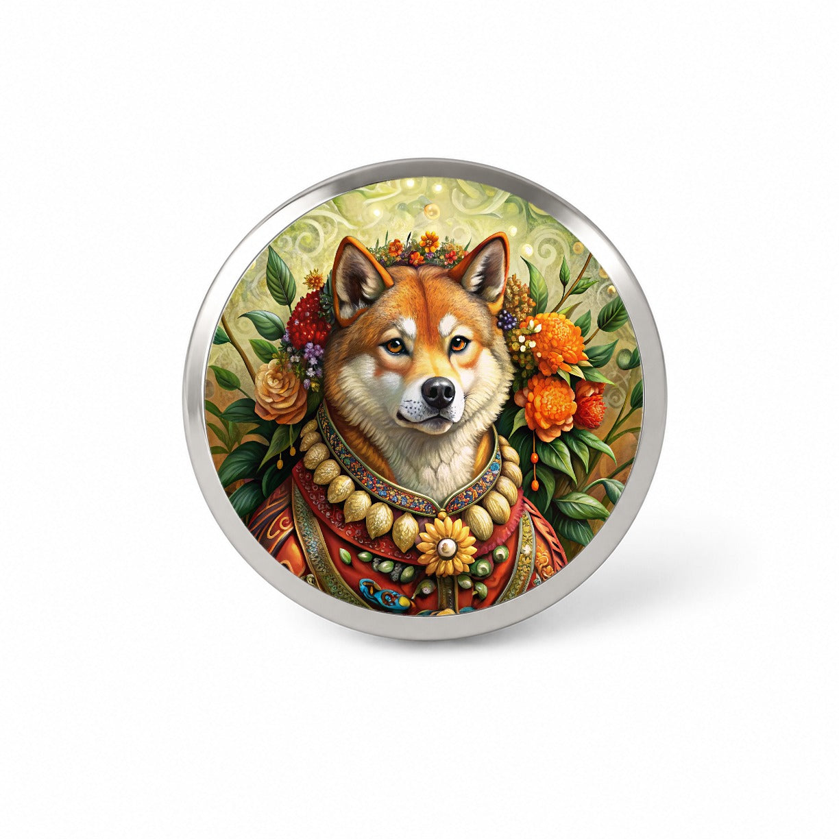Shiba Inu Dog French Bohemian Art Novelty Hat Backpack Lapel Pin