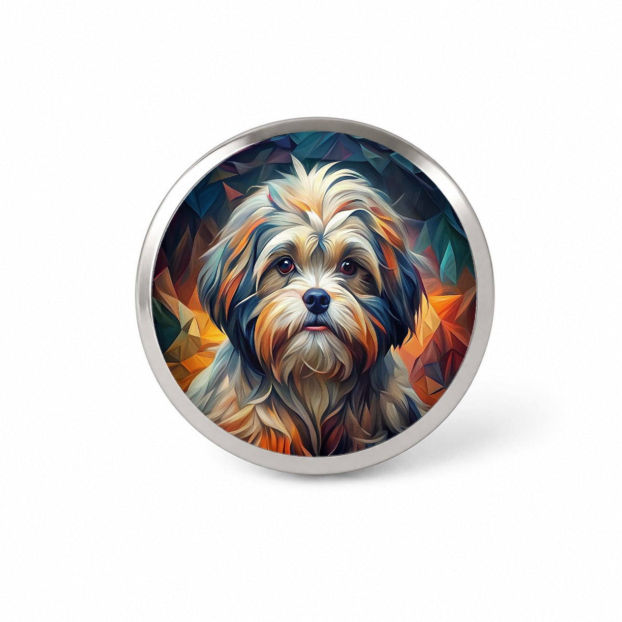 Shih Tzu Dog Abstract Art Novelty Hat Backpack Lapel Pin