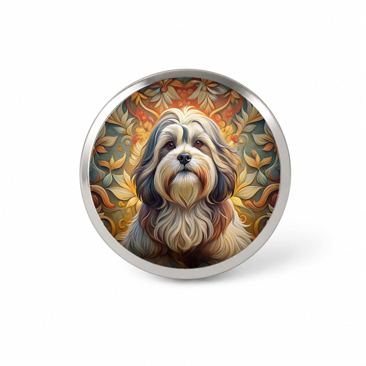 Shih Tzu Dog Art Nouveau Novelty Hat Backpack Lapel Pin