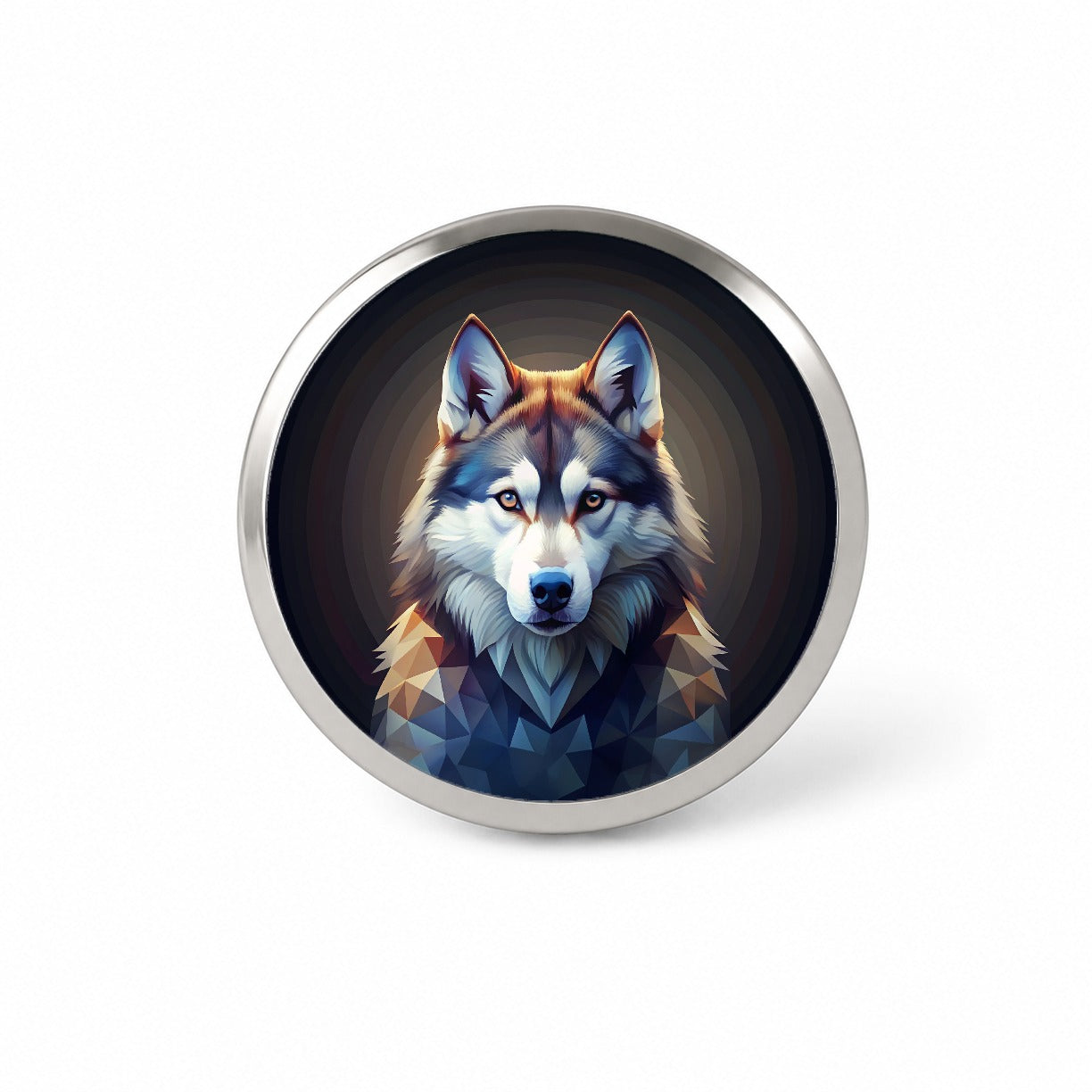 Siberian Husky Dog Abstract Stylized Art Novelty Hat Backpack Lapel Pin