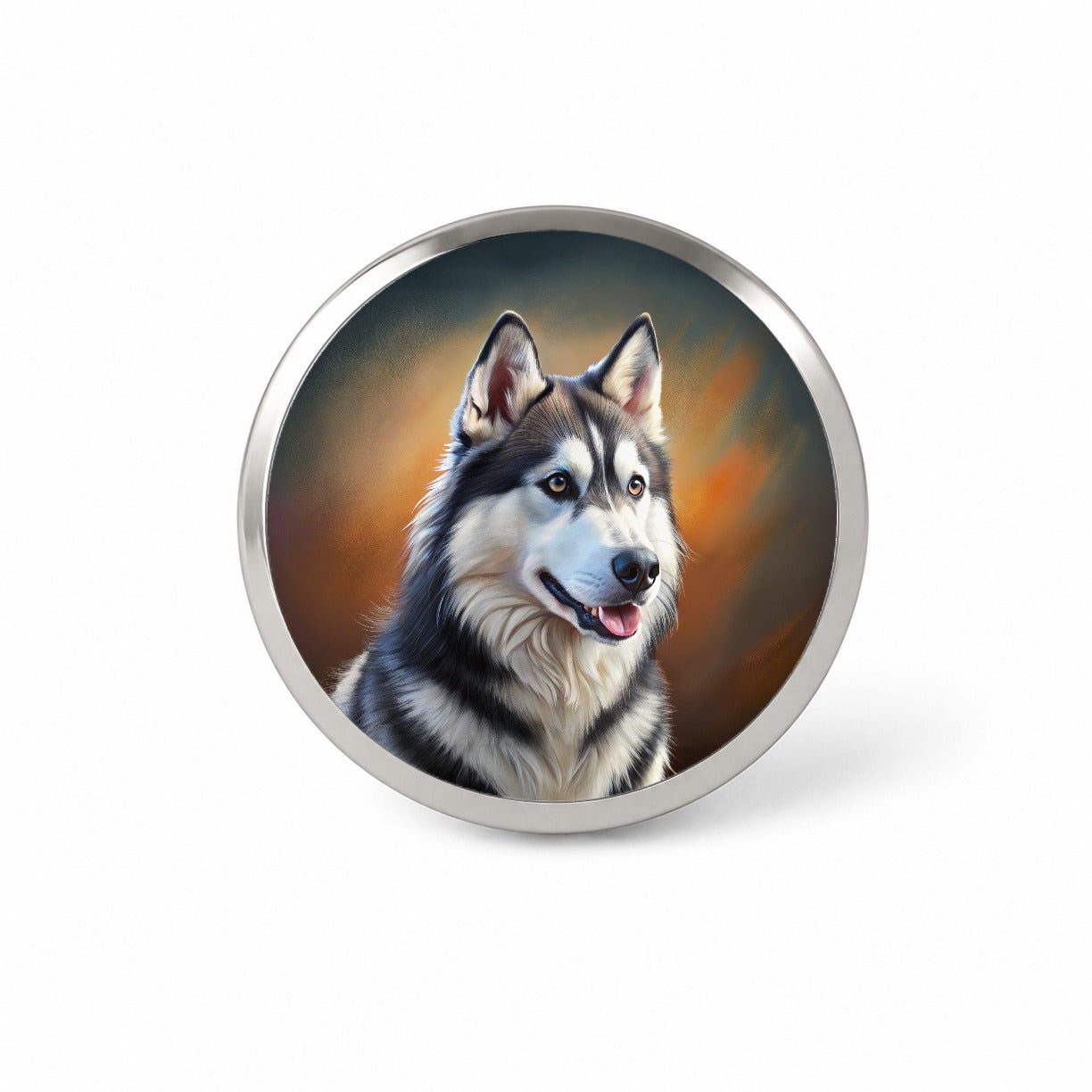 Siberian Husky Dog Illustration Novelty Hat Backpack Lapel Pin