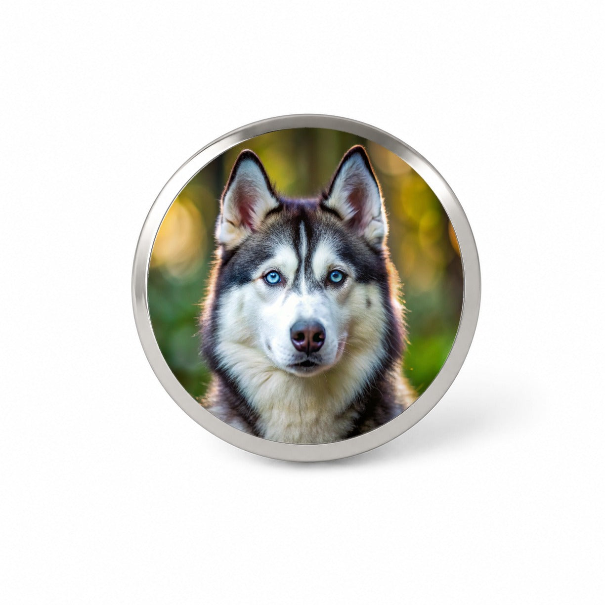 Siberian Husky Dog Photo Novelty Hat Backpack Lapel Pin