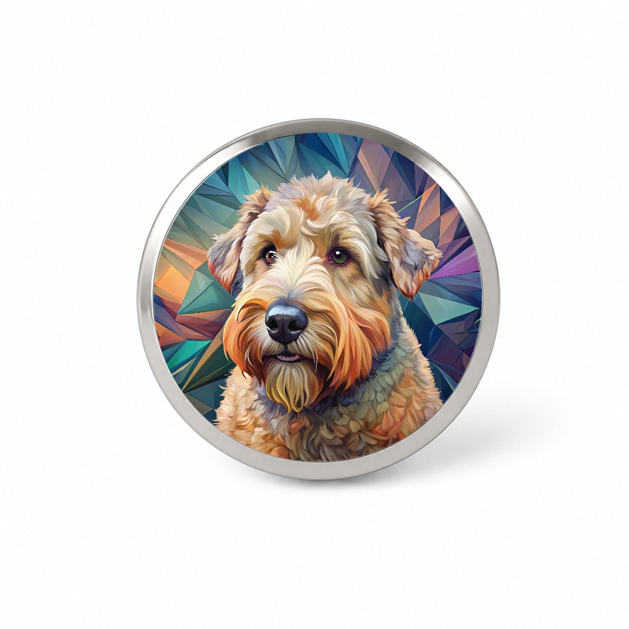 Soft Coated Wheaten Terrier Dog Contemporary Art Novelty Hat Backpack Lapel Pin
