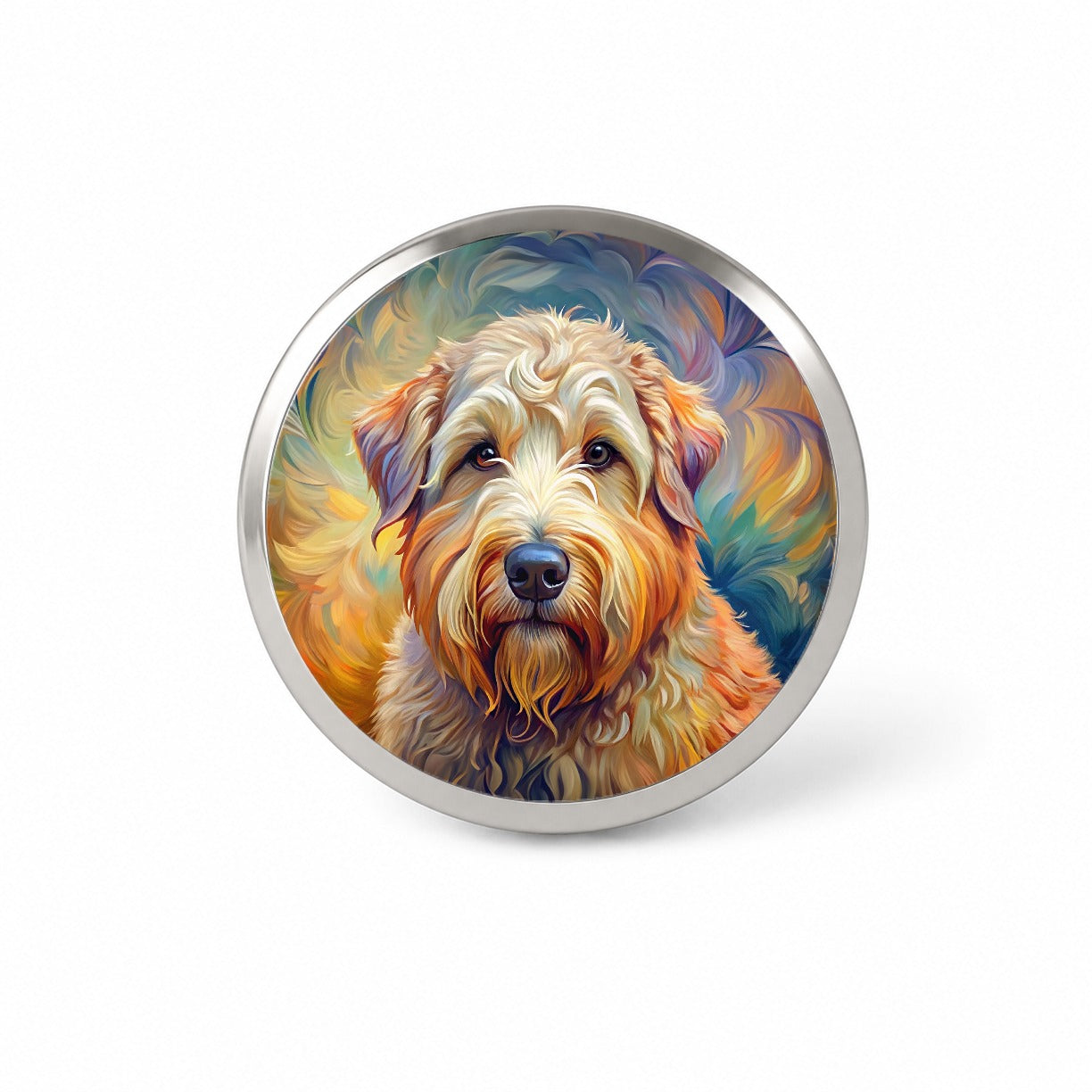 Soft Coated Wheaten Terrier Dog Expressionism Art Novelty Hat Backpack Lapel Pin