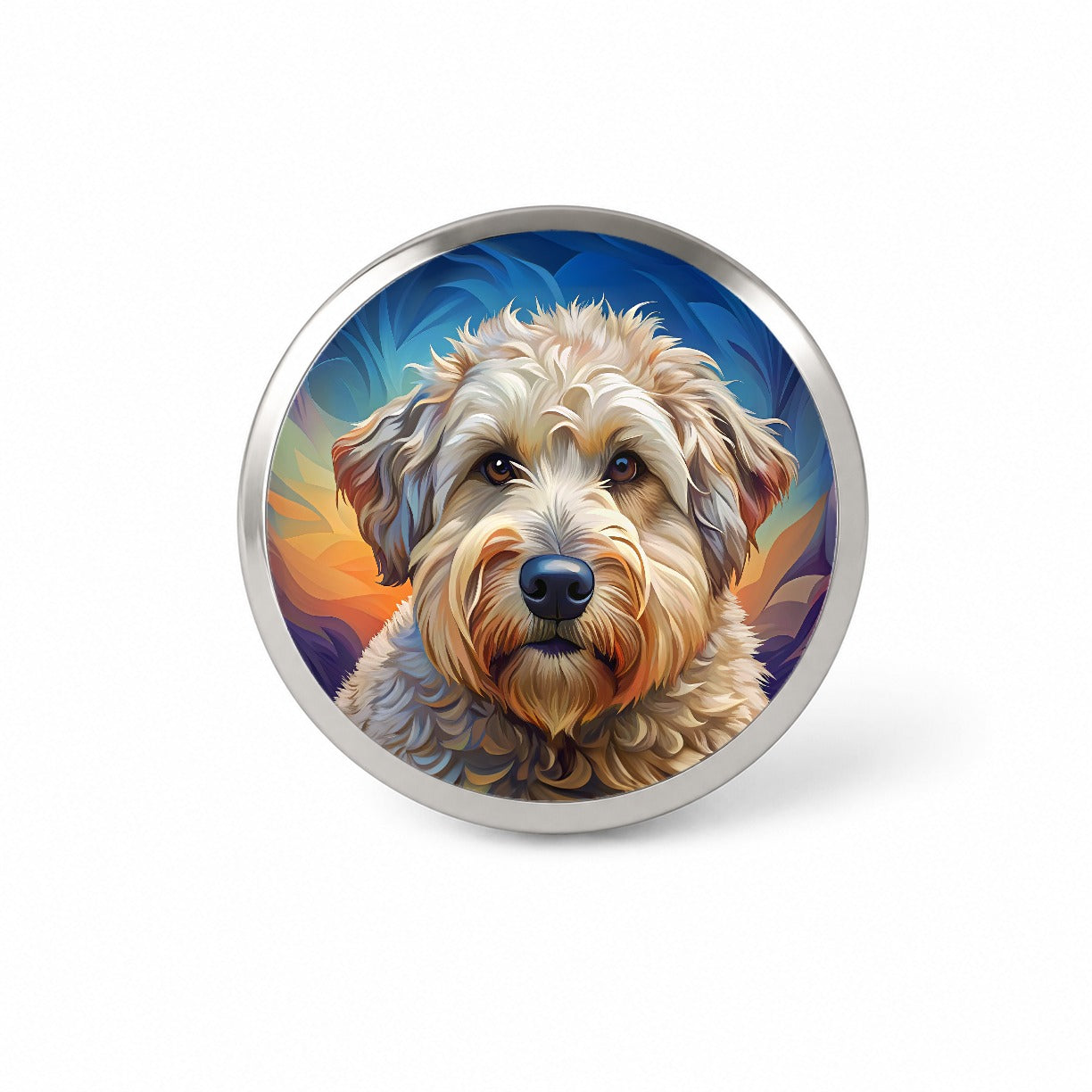 Soft Coated Wheaten Terrier Dog Pop Art Novelty Hat Backpack Lapel Pin