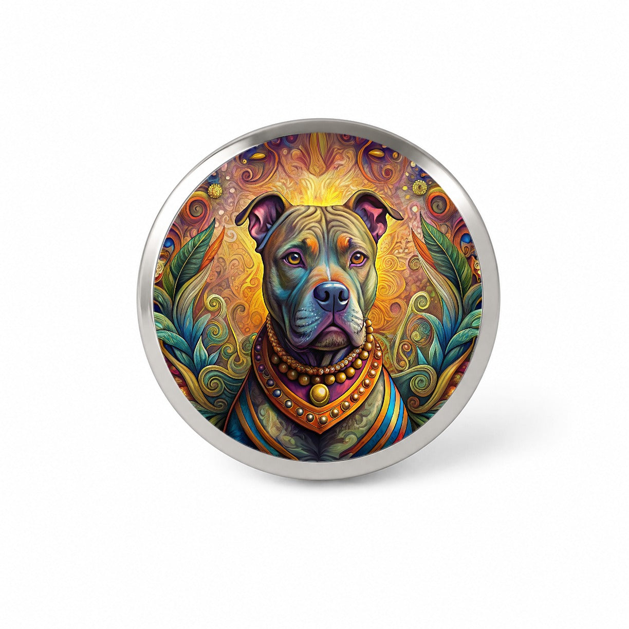 Staffordshire Bull Terrier Staffy Dog Bohemian Art Novelty Hat Backpack Lapel Pin