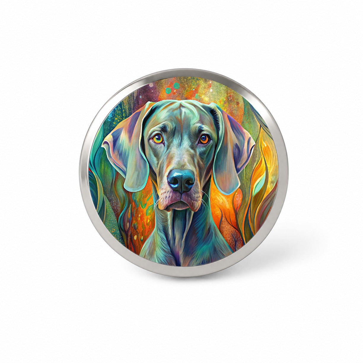 Weimaraner Dog Abstract Art Novelty Hat Backpack Lapel Pin