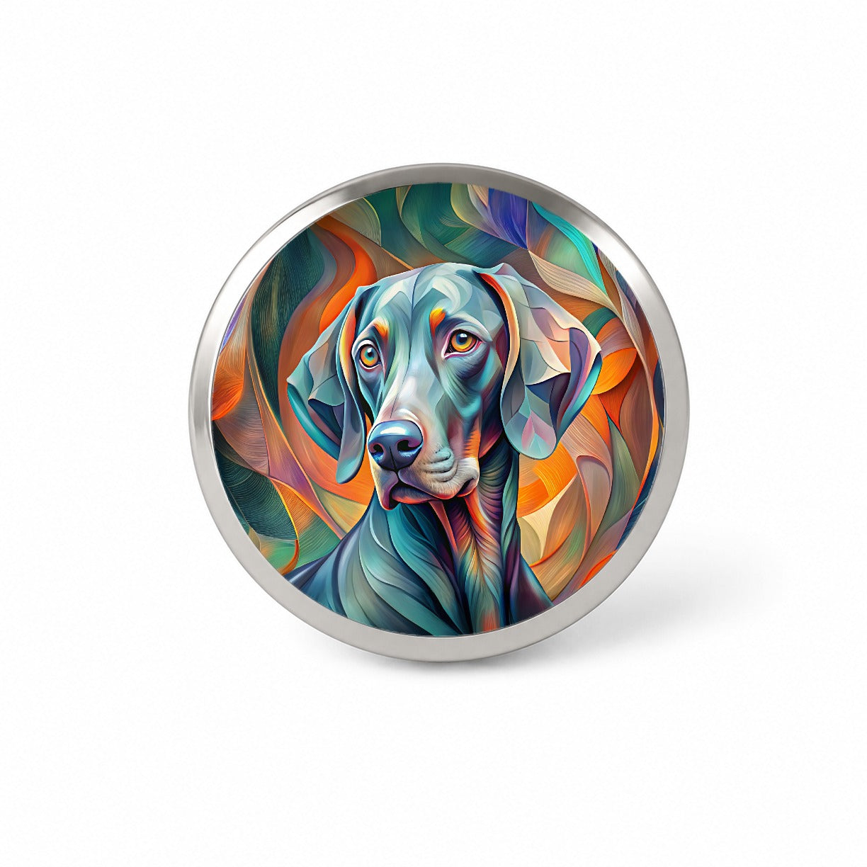 Weimaraner Dog Abstract Stylized Art Novelty Hat Backpack Lapel Pin
