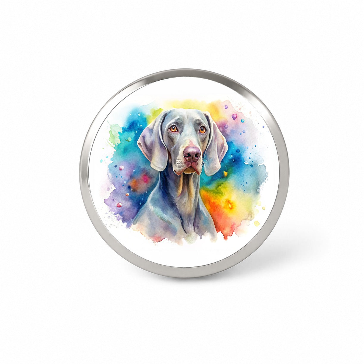 Weimaraner Dog Watercolor Style Novelty Hat Backpack Lapel Pin