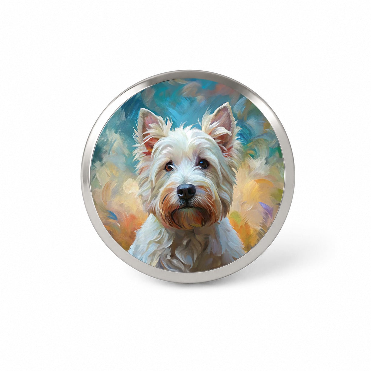 West Highland White Terrier Westie Dog Expressionism Art Novelty Hat Backpack Lapel Pin