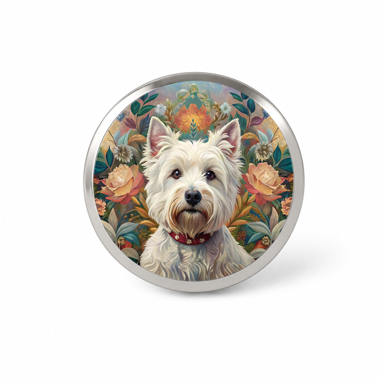 West Highland White Terrier Westie Dog French Bohemian Art Novelty Hat Backpack Lapel Pin