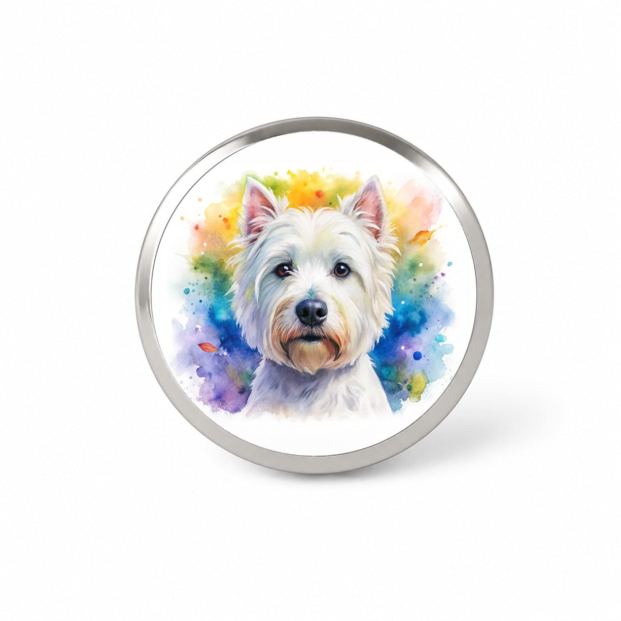 West Highland White Terrier Westie Dog Watercolor Style Novelty Hat Backpack Lapel Pin